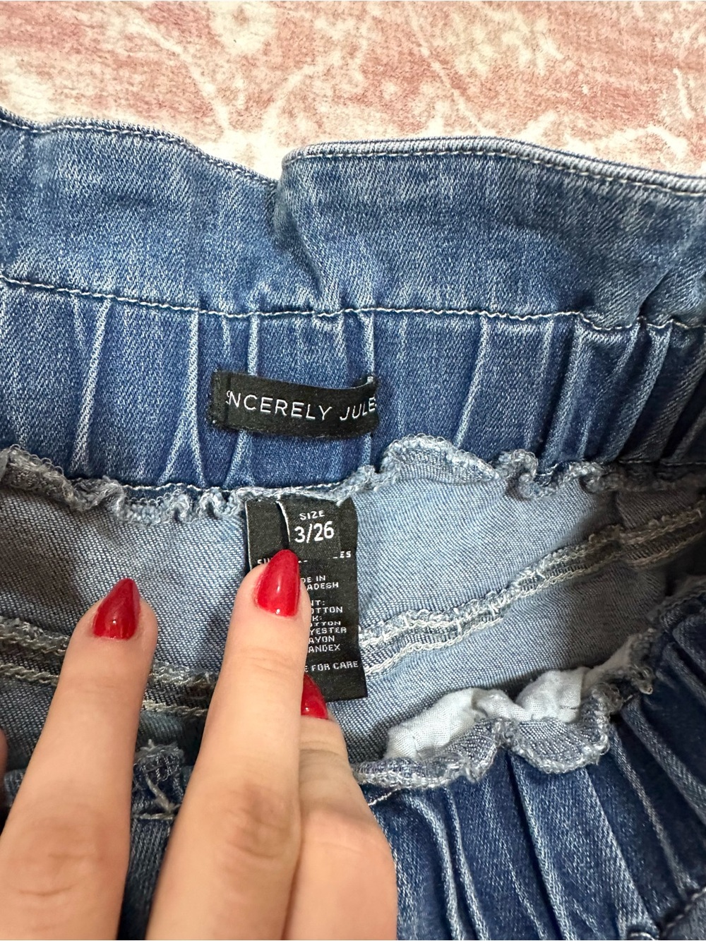 “Paper Bag” 💙 Denim High Waisted Shorts - Picture 3 of 10